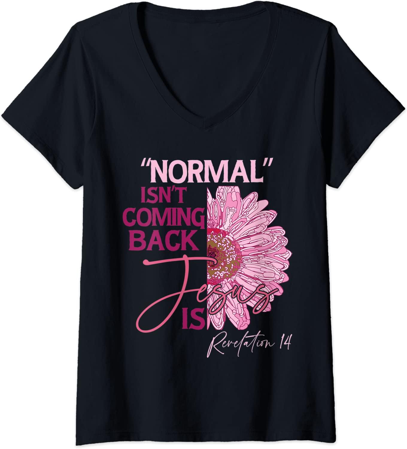 Womens Normal Isn't Coming Back Jesus Is V-Neck T-Shirt Best Price