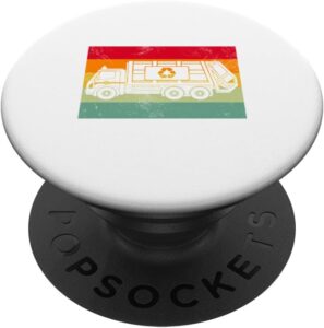 Retro Garbage Truck Dump Trash Collector Garbage Truck Lover PopSockets Swappable PopGrip Best Price