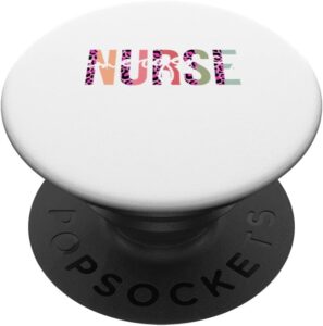 Emergency ER Nurse Pink Leopard Print Nursing School Cool PopSockets Swappable PopGrip Best Price