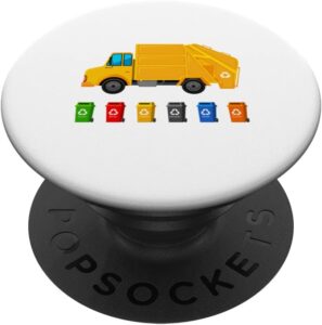 Recycling Trash Truck Funny Kids Garbage Bin Truck Cool PopSockets Swappable PopGrip Best Price