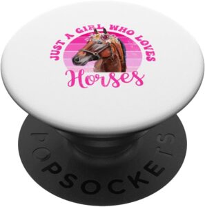 Just A Girl Who Loves Horses - Riding Girl Equestrian Lover PopSockets Swappable PopGrip Best Price